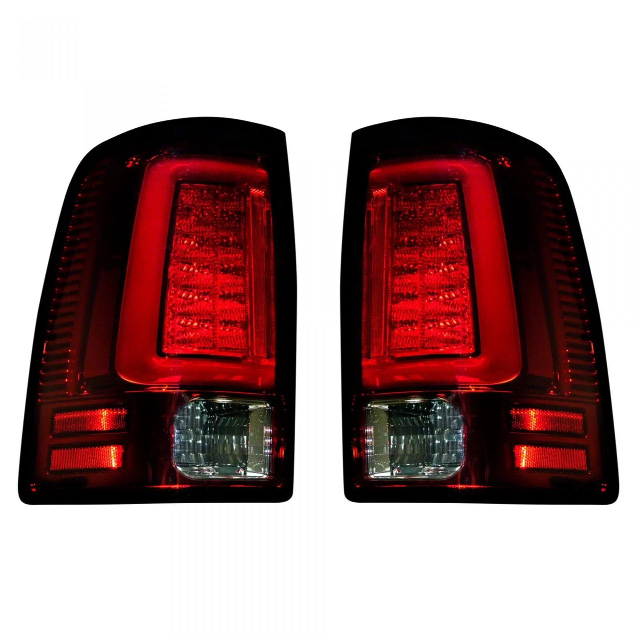 OLED Tail Lights; Chrome Housing; Red Lens (09-18 RAM 1500 w/ Factory Halogen Tail Lights)