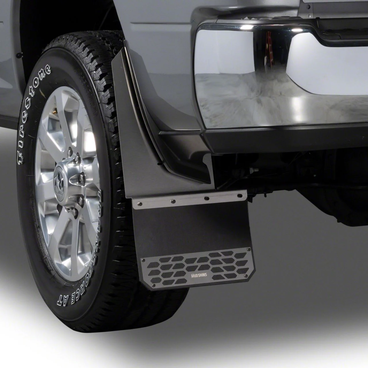 Putco Solid Mud Skins; Brushed; Rear (10-18 RAM 1500)
