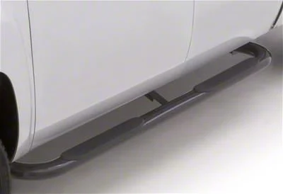 4-Inch Oval Bent Nerf Side Step Bars; Black (09-18 RAM 1500 Crew Cab)
