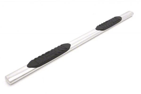5-Inch Oval Straight Nerf Side Step Bars; Polished Stainless (19-26 RAM 1500 Quad Cab)