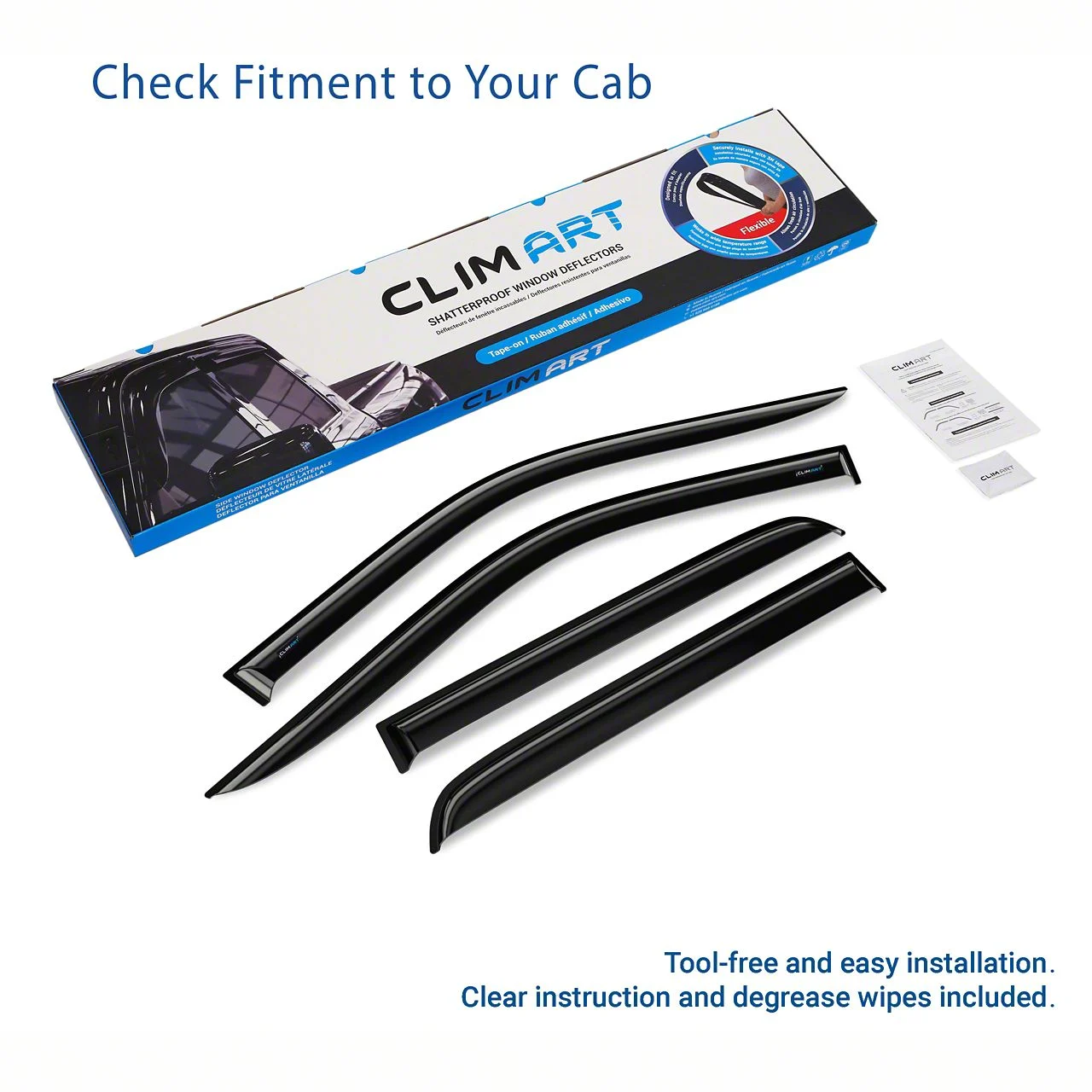 Tape-On Window Deflectors (09-18 RAM 1500 Crew Cab)