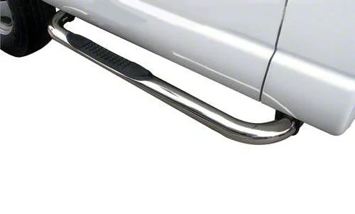 3-Inch Round Side Step Bars; Stainless Steel (03-09 RAM 2500 Regular Cab)