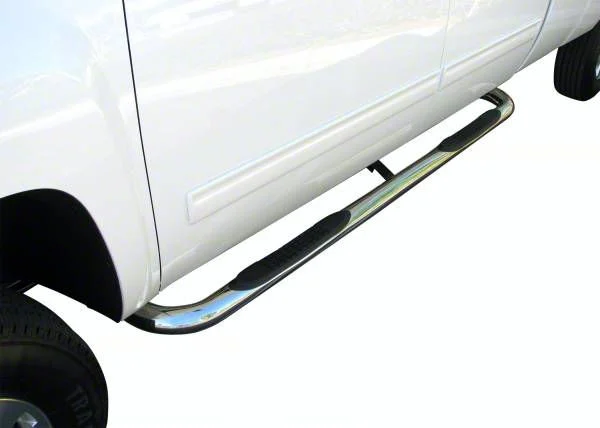 3-Inch Round Side Step Bars; Stainless Steel (10-26 RAM 2500 Regular Cab)