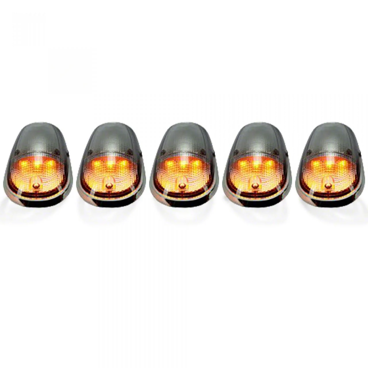 5-Piece Amber LED Cab Roof Lights; Clear Lens (03-18 RAM 2500)