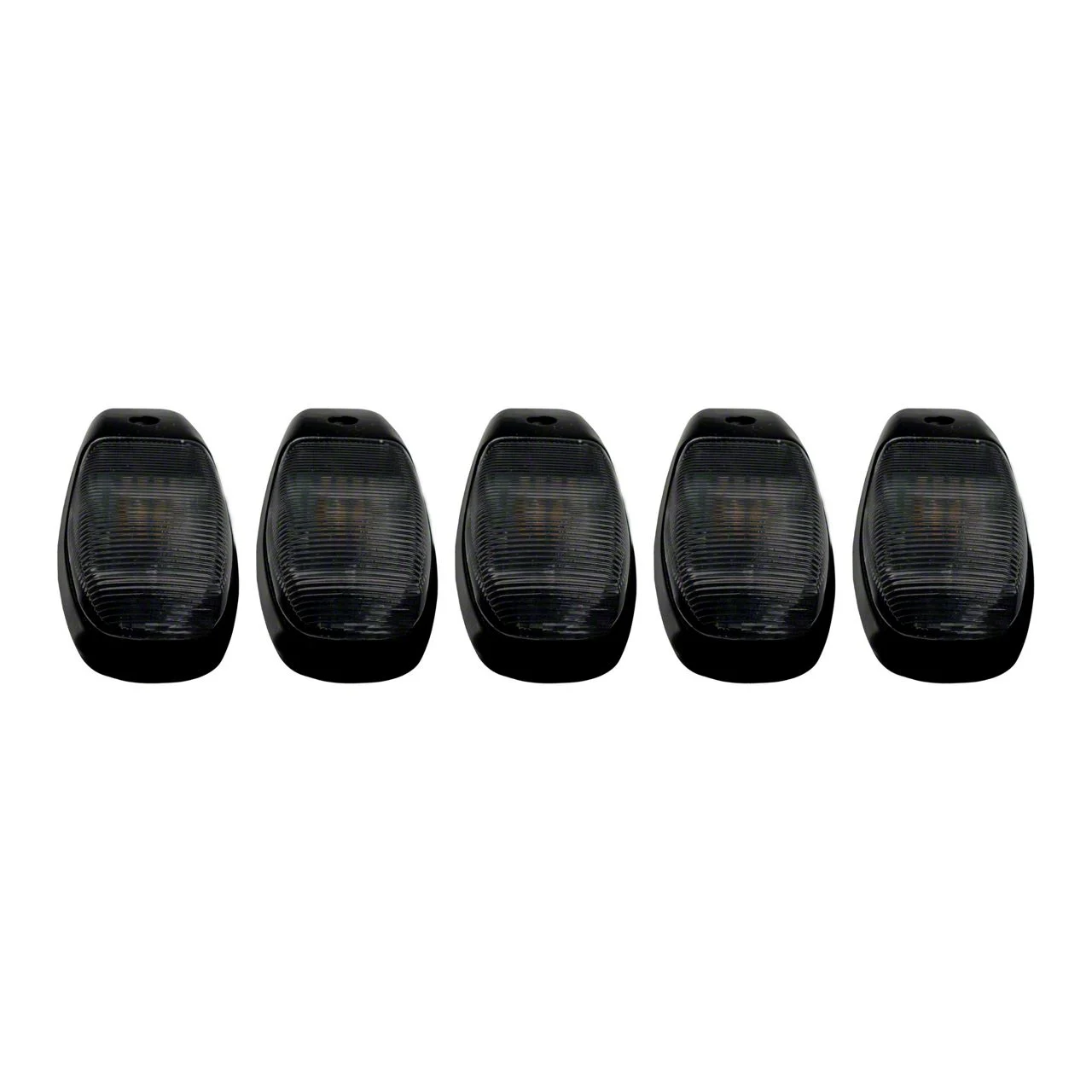 5-Piece Amber and White Strobe LED Cab Roof Lights; Smoked Lens (19-26 RAM 2500)
