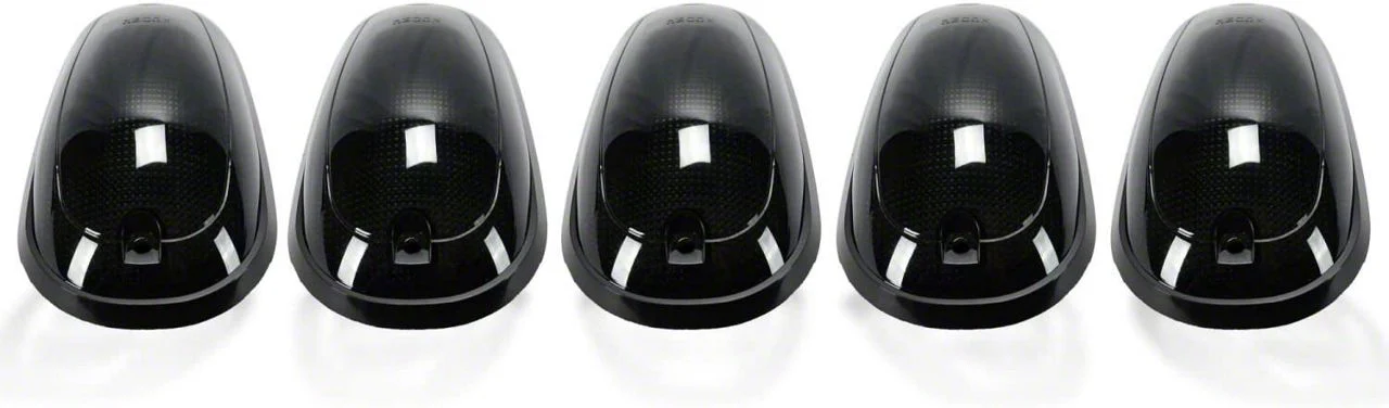 5-Piece White LED Cab Roof Lights; Smoked Lens (03-18 RAM 2500)