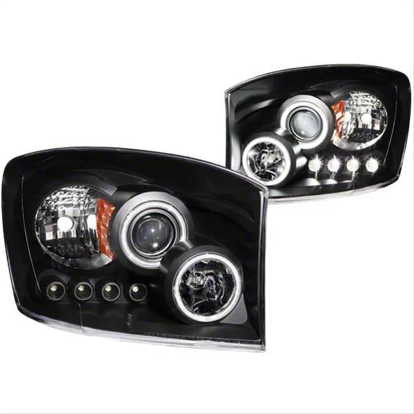 CCFL Halo Projector Headlights; Black Housing; Clear Lens (06-09 RAM 2500)
