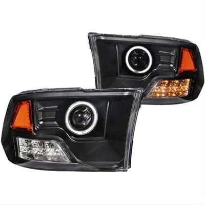 CCFL Halo Projector Headlights; Black Housing; Clear Lens (10-18 RAM 2500 w/ Factory Halogen Non-Projector Headlights)