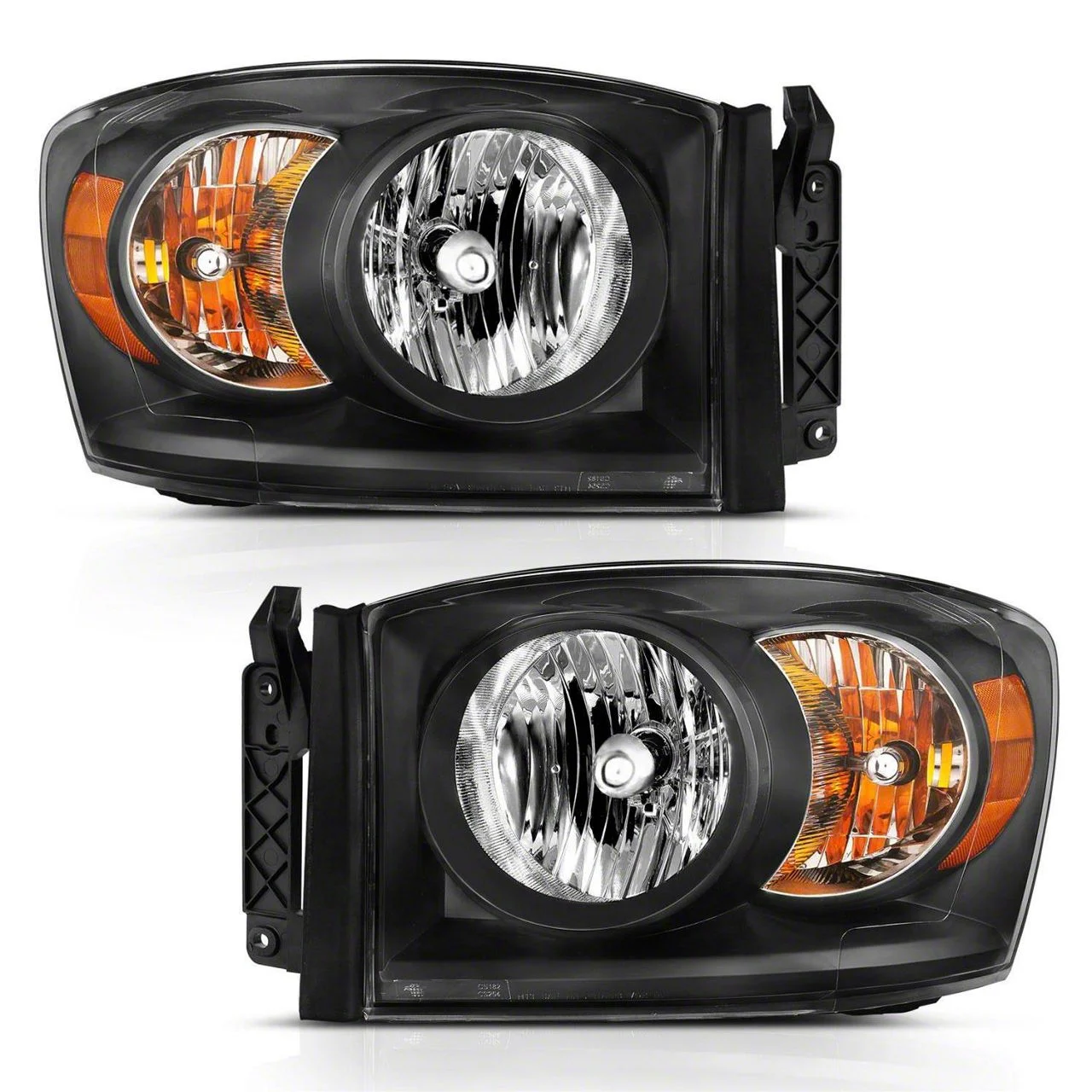 Crystal Headlights; Black Housing; Clear Lens (06-09 RAM 2500)