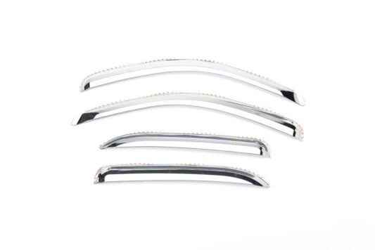 Putco Element Chrome Window Visors; Channel Mount; Front and Rear (10-18 RAM 2500 Crew Cab, Mega Cab)
