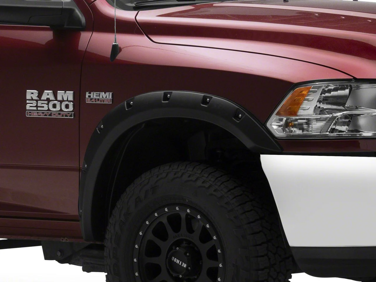 Elite Series Rivet Style Fender Flares; Front and Rear; Textured Black (10-18 RAM 2500)