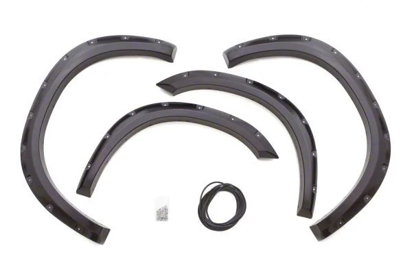 Elite Series Rivet Style Fender Flares; Front and Rear; Textured Black (03-09 RAM 2500)