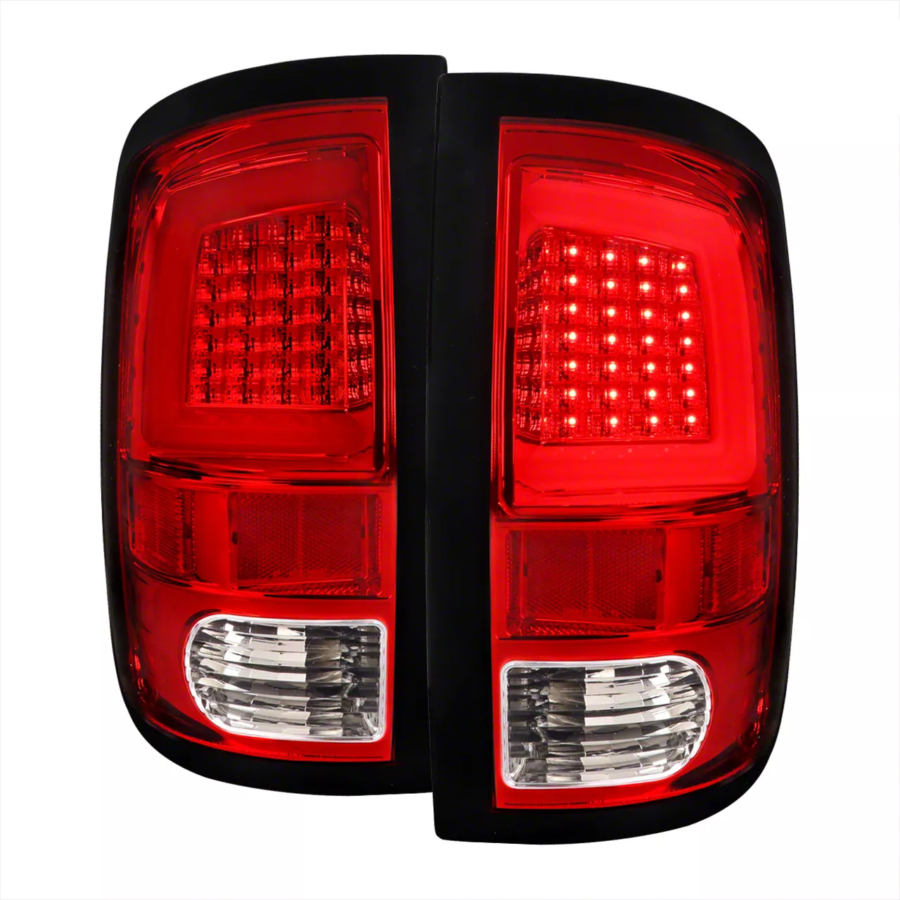 G2 White Bar LED Tail Lights; Chrome Housing; Red Lens (10-18 RAM 2500 w/ Factory Halogen Tail Lights)