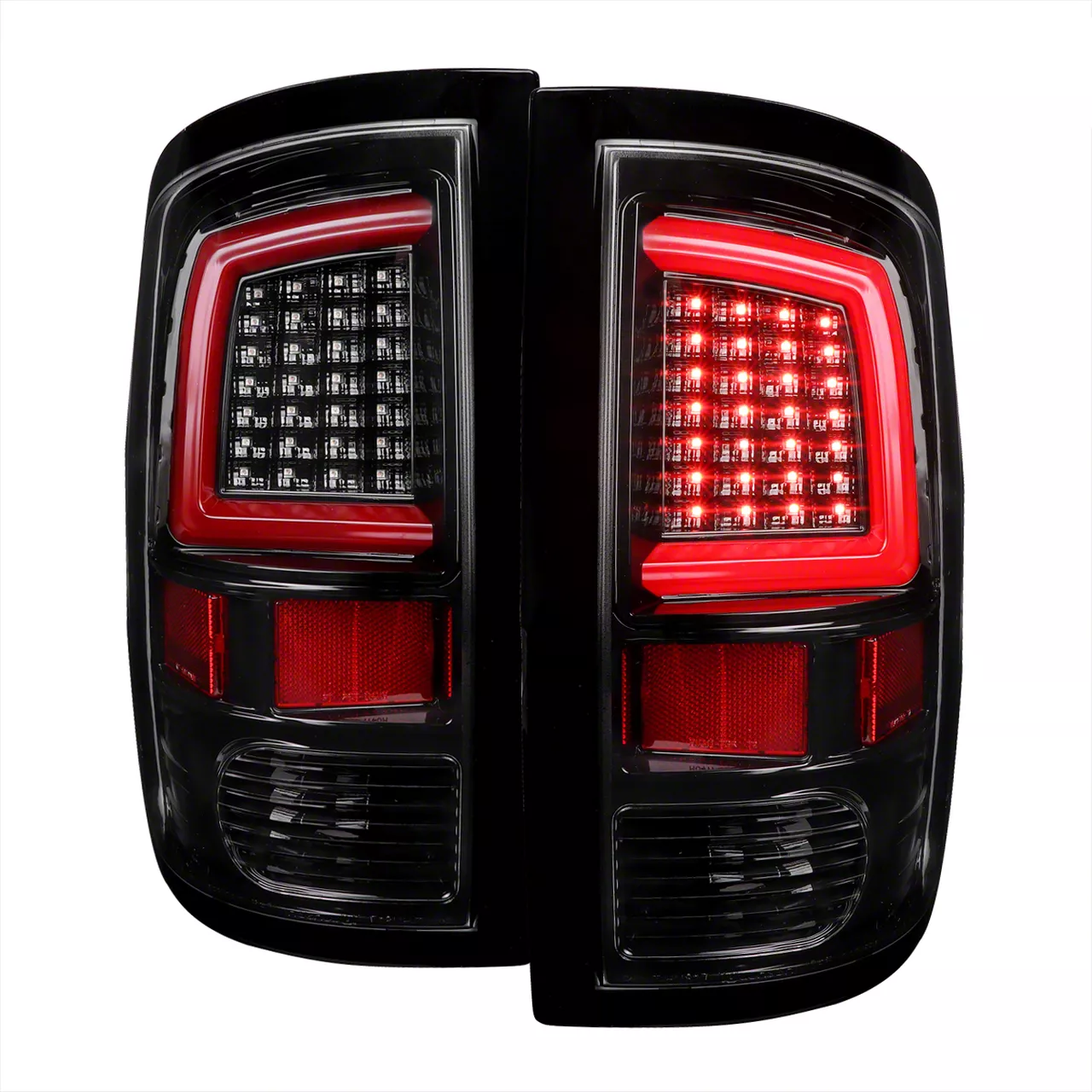 G2 White Bar LED Tail Lights; Gloss Black Housing; Clear Lens (10-18 RAM 2500 w/ Factory Halogen Tail Lights)