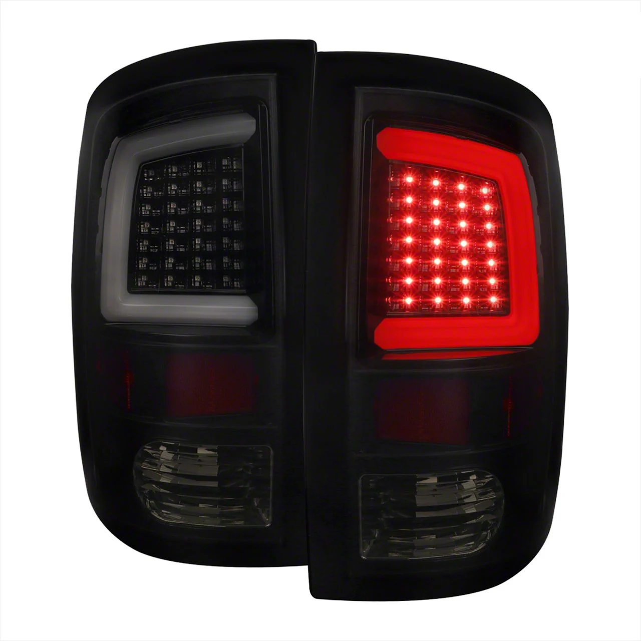 G2 White Bar LED Tail Lights; Gloss Black Housing; Smoked Lens (10-18 RAM 2500 w/ Factory Halogen Tail Lights)