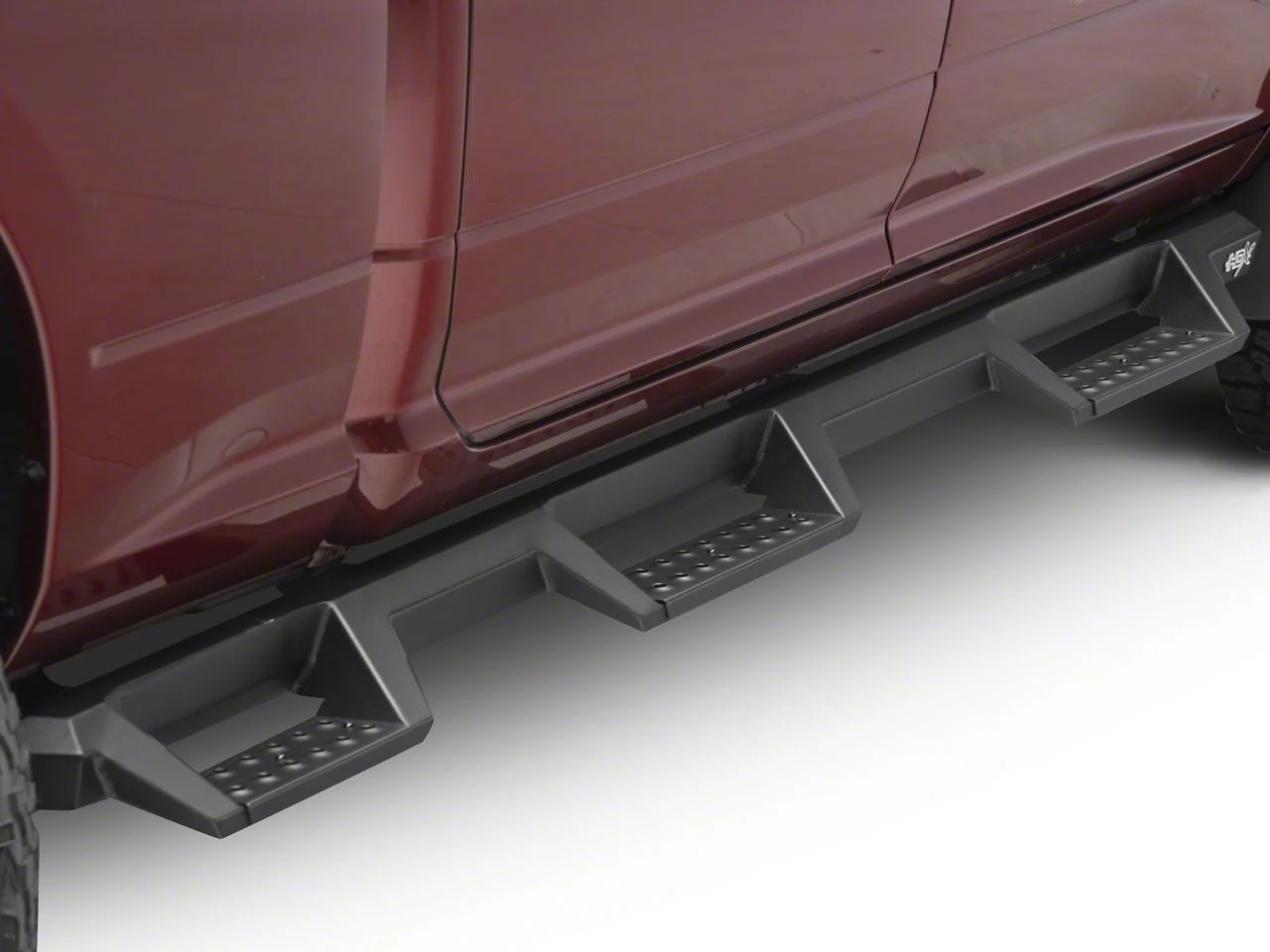 Westin HDX Drop Wheel-to-Wheel Nerf Side Step Bars; Textured Black (10-18 RAM 2500 Crew Cab w/ 6.4-Foot Box)
