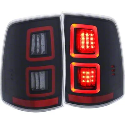 LED Tail Lights; Black Housing; Clear Lens (10-18 RAM 2500 w/ Factory Halogen Tail Lights)