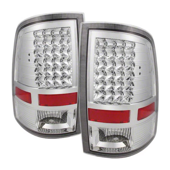 LED Tail Lights; Chrome Housing; Clear Lens (10-18 RAM 2500 w/ Factory Halogen Tail Lights)