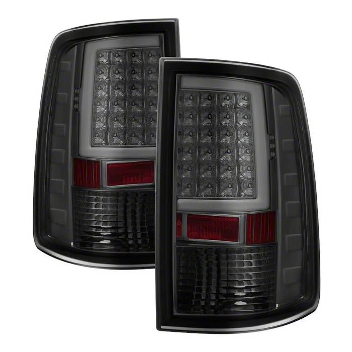 Light Bar LED Tail Lights; Chrome Housing; Smoked Lens (10-18 RAM 2500 w/ Factory Halogen Tail Lights)