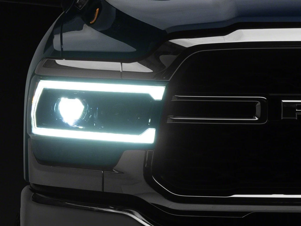 AlphaRex LUXX-Series LED Projector Headlights; Alpha Black Housing; Clear Lens (19-24 RAM 2500 w/ Factory Halogen Headlights)