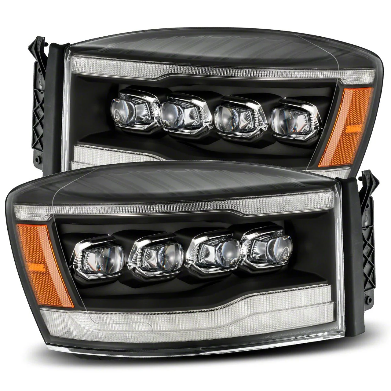 AlphaRex NOVA-Series LED Projector Headlights; Black Housing; Clear Lens (06-09 RAM 2500)