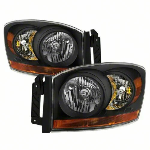 OE Style Headlights; Black Housing; Clear Lens (06-09 RAM 2500)