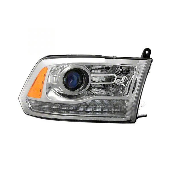 OE Style Projector Headlight; Chrome Housing; Clear Lens; Passenger Side (13-15 RAM 2500 w/ Factory Halogen Projector Headlights)