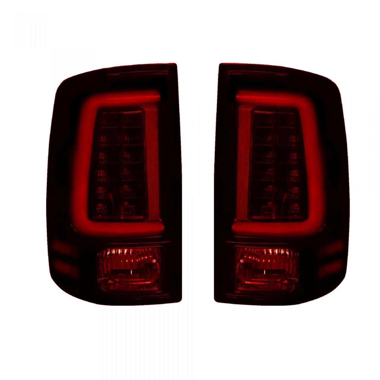 OLED Tail Lights; Chrome Housing; Dark Red Smoked Lens (13-18 RAM 2500 w/ Factory LED Tail Lights)