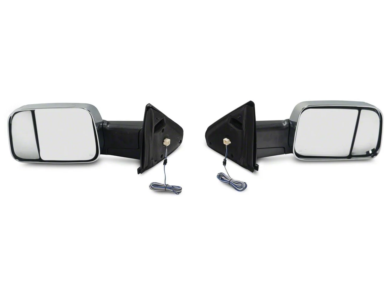Powered Heated Towing Mirrors with Clear LED Turn Signals; Chrome (03-09 RAM 2500)