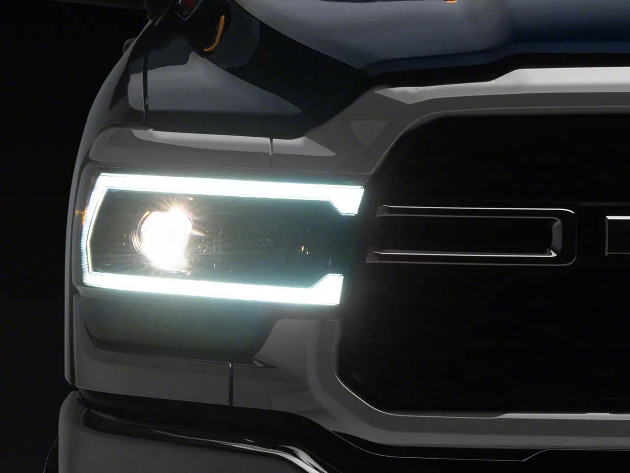 AlphaRex PRO-Series Projector Headlights; Alpha Black Housing; Clear Lens (19-24 RAM 2500 w/ Factory Halogen Headlights)