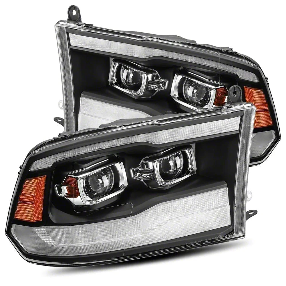 AlphaRex PRO-Series Projector Headlights; Black Housing; Clear Lens (13-18 RAM 2500 w/ Factory Projector Headlights)