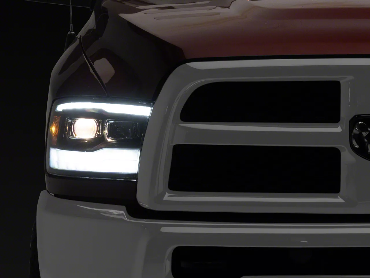 AlphaRex PRO-Series Projector Headlights; Black Housing; Clear Lens (10-18 RAM 2500 w/ Factory Halogen Non-Projector Headlights)