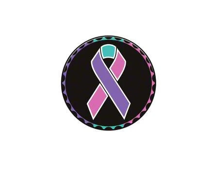 Thyroid Cancer Ribbon Rated Badge (Universal; Some Adaptation May Be Required)