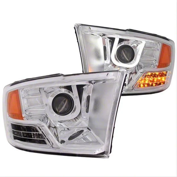 U-Bar Projector Headlights; Chrome Housing; Clear Lens (10-18 RAM 2500 w/ Factory Halogen Non-Projector Headlights)