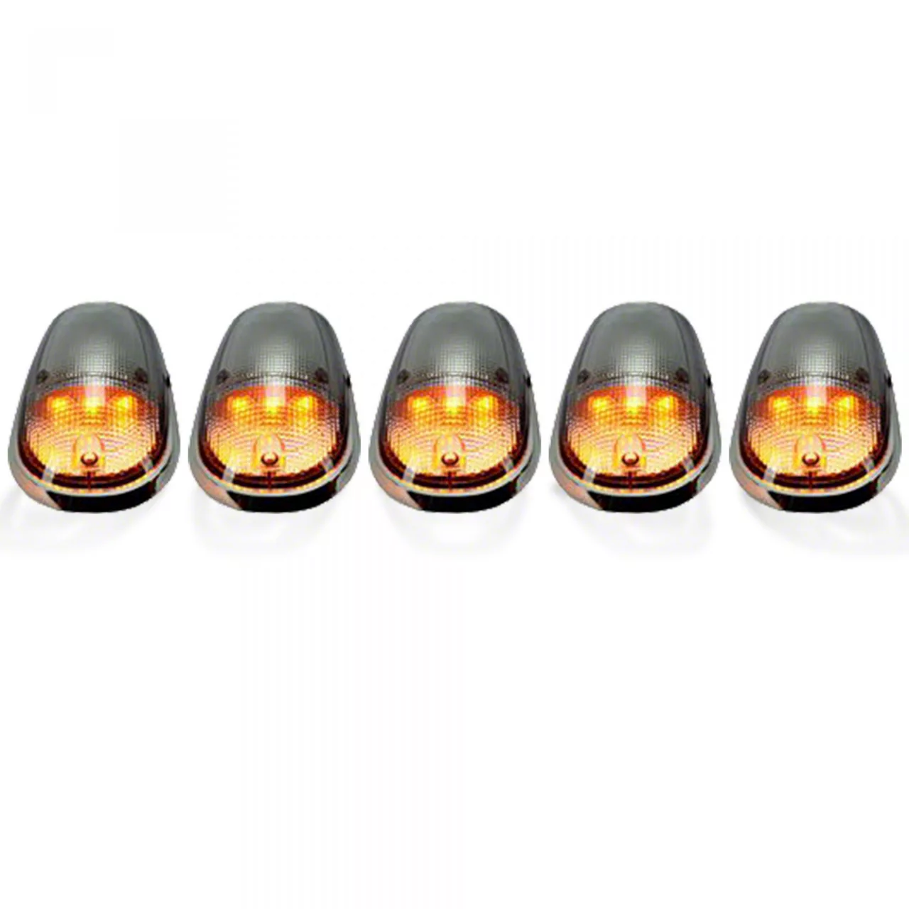 5-Piece Amber LED Cab Roof Lights; Clear Lens (03-18 RAM 3500)