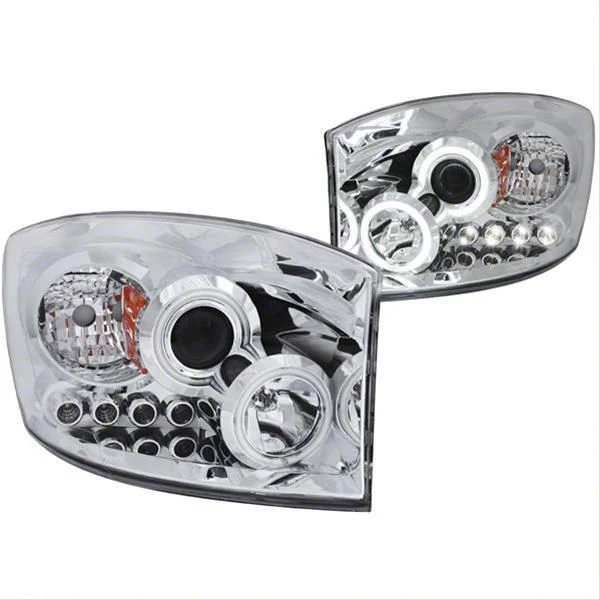 CCFL Halo Projector Headlights; Chrome Housing; Clear Lens (06-09 RAM 3500)