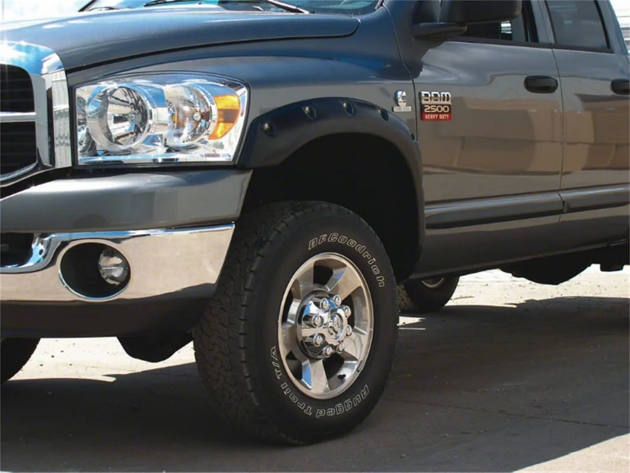 Ruff Riderz Fender Flares; Smooth Black (03-09 RAM 3500 w/ 8-Foot Box)