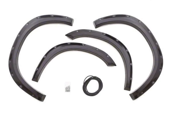 Elite Series Rivet Style Fender Flares; Front and Rear; Textured Black (03-09 RAM 3500)