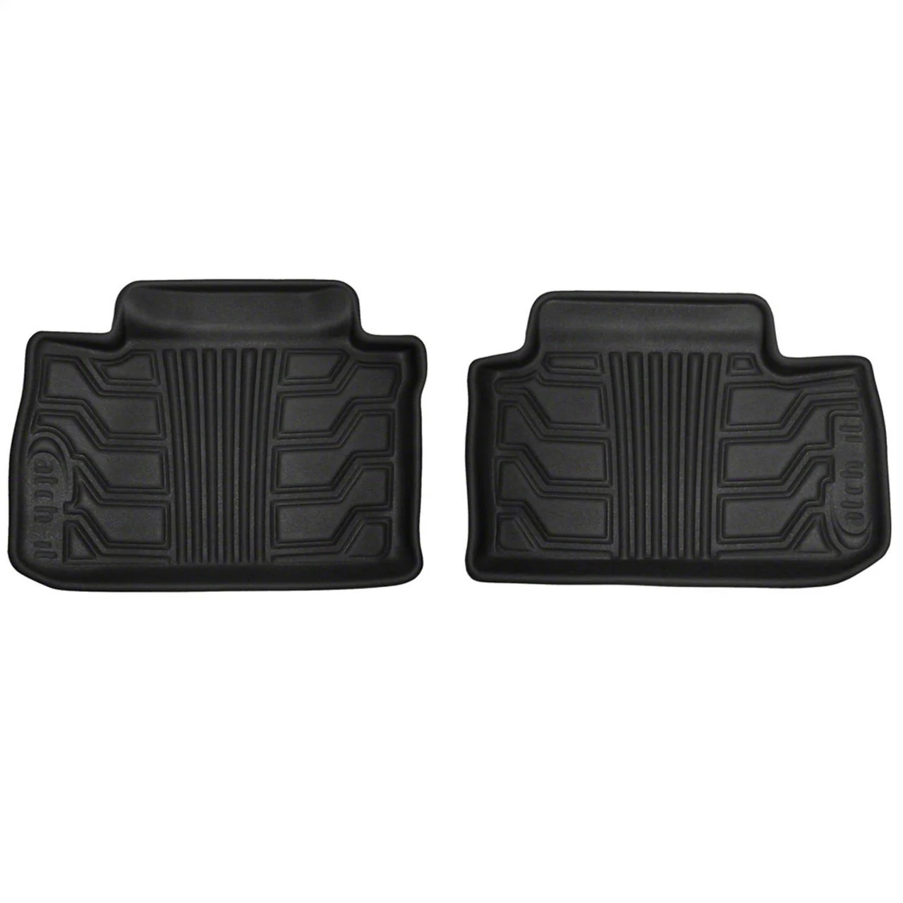 Catch-It Vinyl Rear Floor Mats; Black (10-18 RAM 3500 Crew Cab)