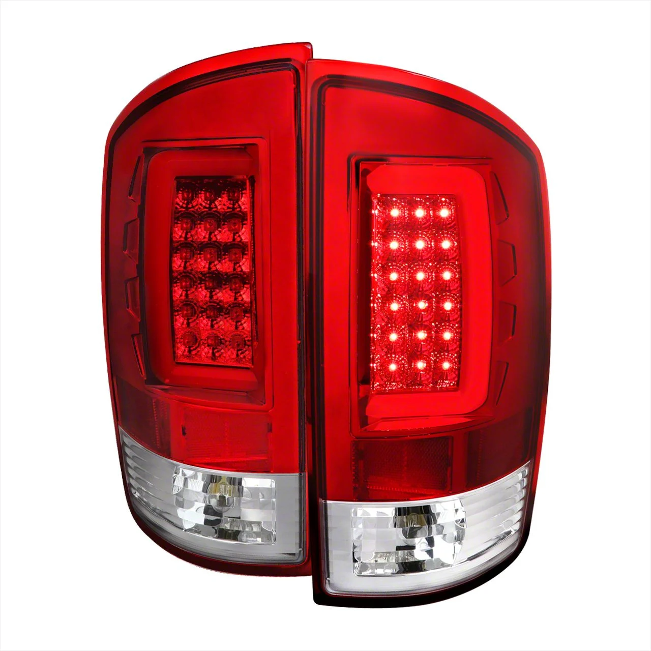 G2 LED Tail Lights; Chrome Housing; Red Clear Lens (03-06 RAM 3500)