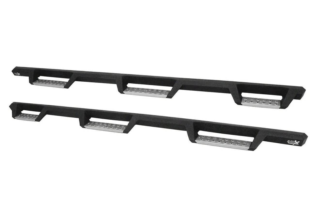 Westin HDX Stainless Wheel-to-Wheel Drop Nerf Side Step Bars; Textured Black (10-18 RAM 3500 Crew Cab SRW w/ 8-Foot Box)