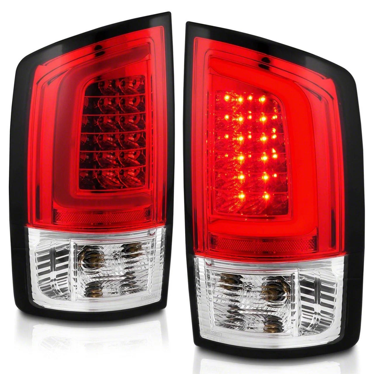 LED Tail Lights; Chrome Housing; Red Lens (03-06 RAM 3500)
