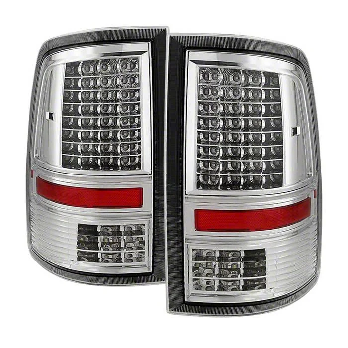 LED Tail Lights; Chrome Housing; Clear Lens (10-18 RAM 3500 w/ Factory Halogen Tail Lights)
