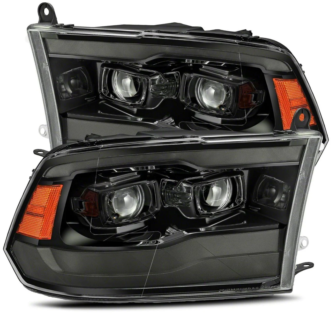 AlphaRex LUXX-Series LED Projector Headlights; Alpha Black Housing; Clear Lens (13-18 RAM 3500 w/ Factory Projector Headlights)