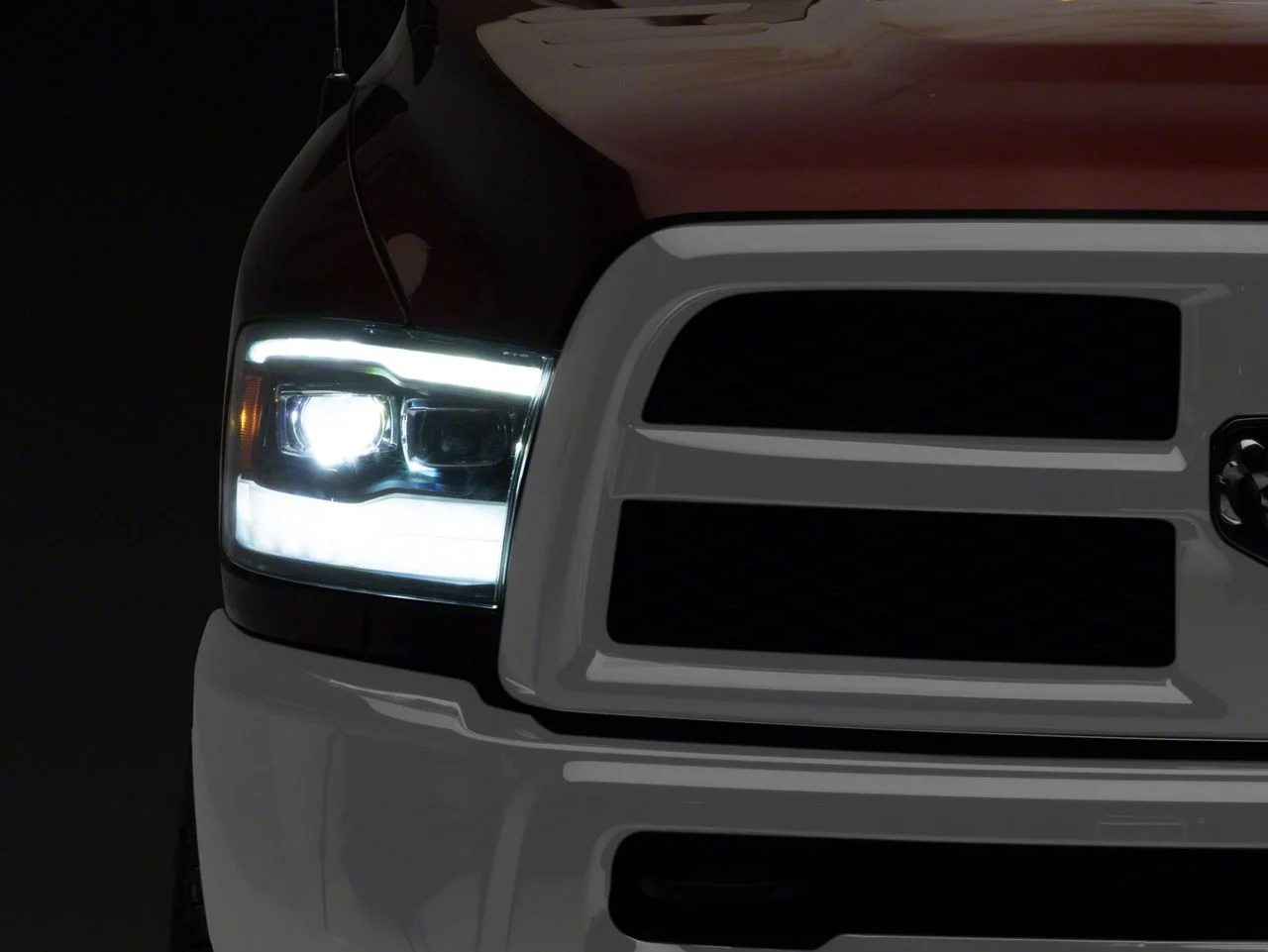 AlphaRex LUXX-Series LED Projector Headlights; Black Housing; Clear Lens (10-18 RAM 3500 w/ Factory Halogen Non-Projector Headlights)