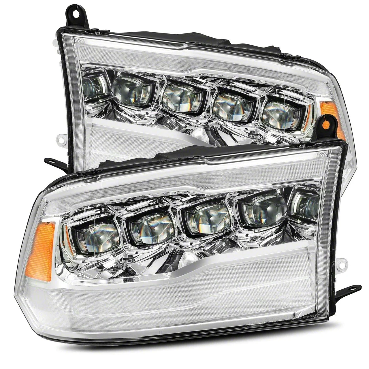 AlphaRex NOVA-Series LED Projector Headlights; Chrome Housing; Clear Lens (10-18 RAM 3500 w/ Factory Halogen Non-Projector Headlights)