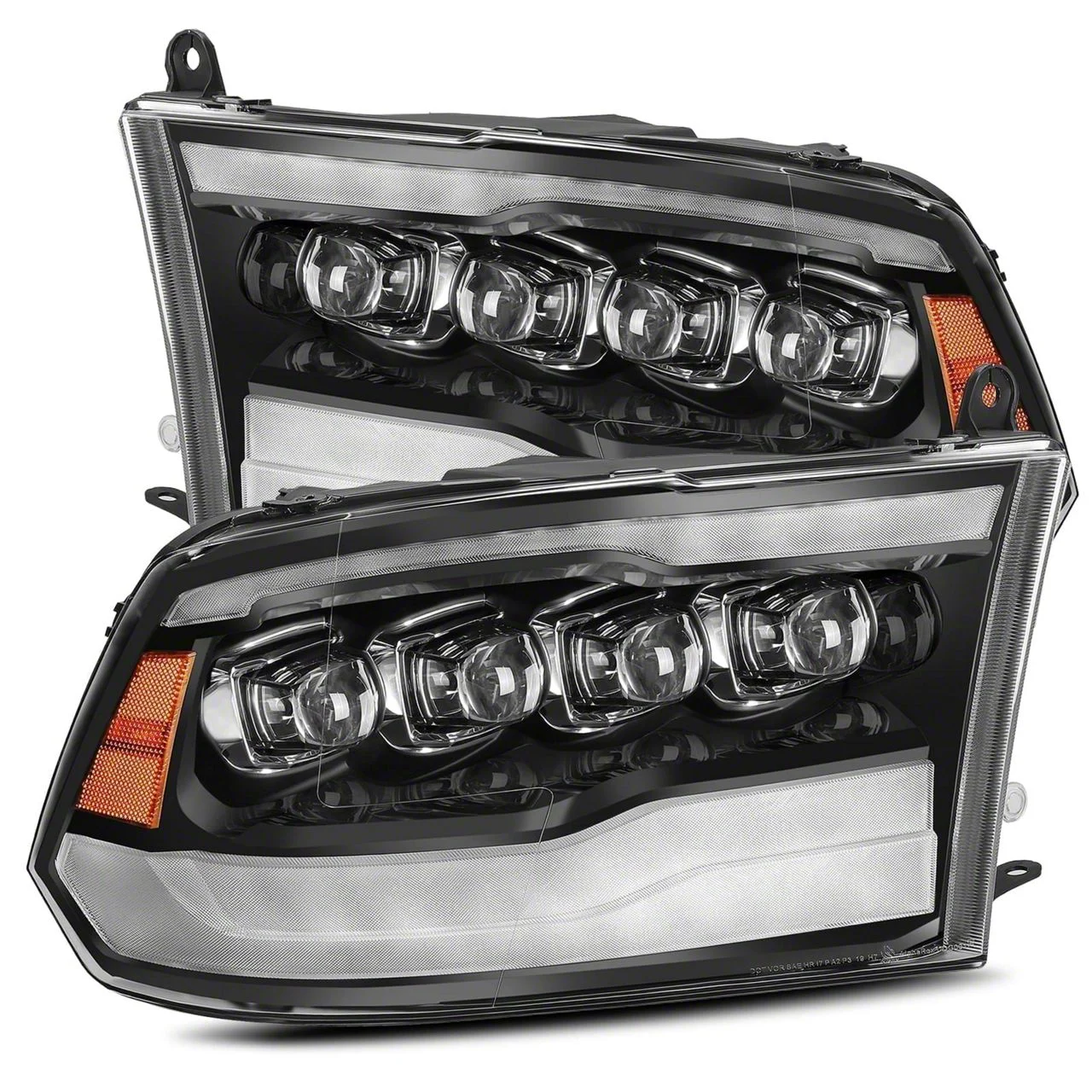 AlphaRex NOVA-Series LED Projector Headlights; Jet Black Housing; Clear Lens (10-18 RAM 3500 w/ Factory Halogen Non-Projector Headlights)