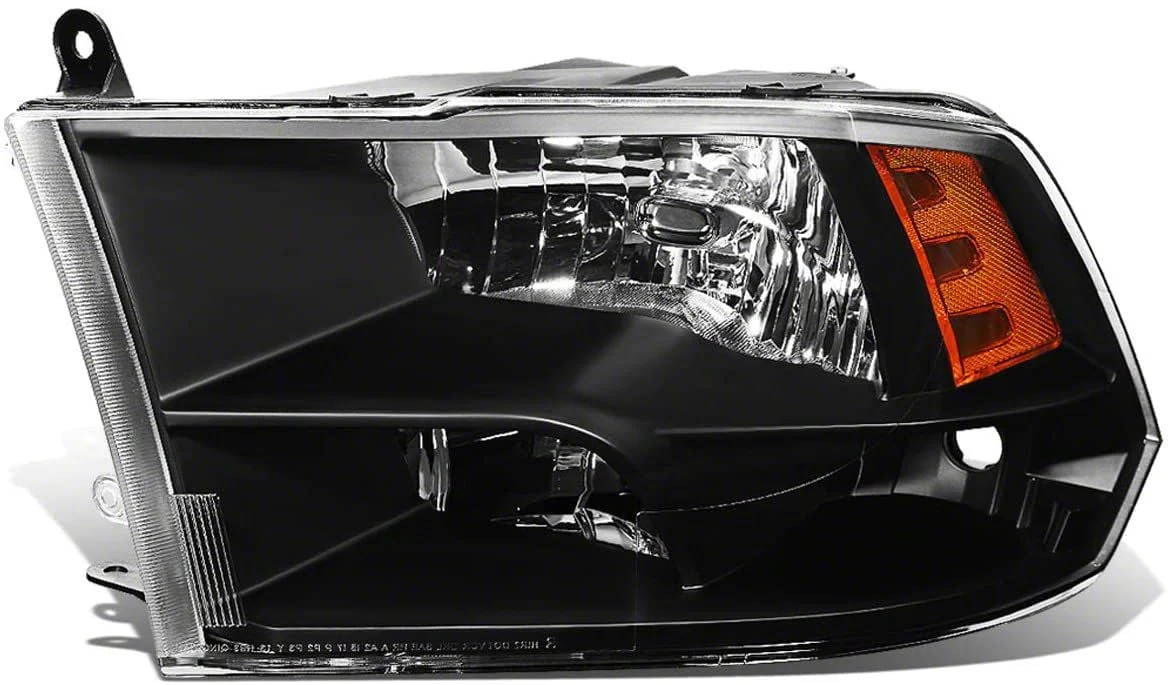 OE Style Headlight; Black Housing; Clear Lens; Driver Side (10-18 RAM 3500 w/ Factory Halogen Non-Projector Headlights)