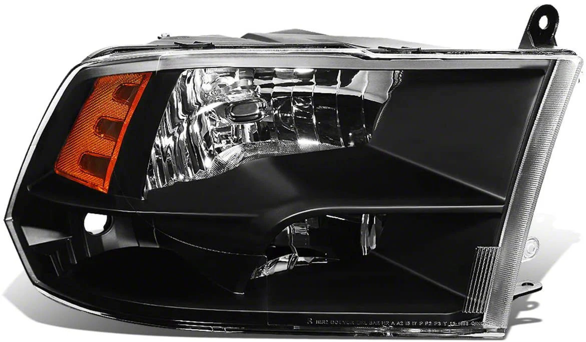OE Style Headlight; Black Housing; Clear Lens; Passenger Side (10-18 RAM 3500 w/ Factory Halogen Non-Projector Headlights)