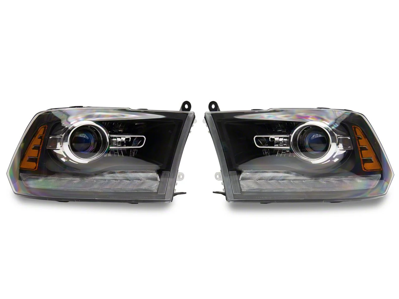 OE Style Headlights; Black Housing; Clear Lens (13-18 RAM 3500 w/ Factory LED Projector Headlights)